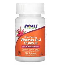 Vitamina D3 10 000iu - 120 cápsulas - Now Foods