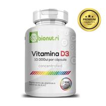Vitamina D3 10.000UI Por Capsula Pura 500mg 120 Cápsulas - Bionutri
