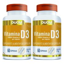 Vitamina D3 1000 UI 60cps (1 ao dia) Duom Kit 2 Frascos Vitamina D3 1000 UI 60cps (1 ao dia) Duom Kit 2 Frascos