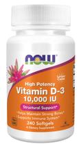 Vitamina D3 10000IU 240caps - Now Foods Importado