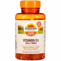 Vitamina D3 1000IU Sundown 400 Cápsulas Qualidade Premium