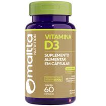 Vitamina d3 1000ui colecalciferol 1 cápsula ao dia com 60 cápsulas - maltta nutrition
