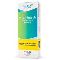 Vitamina d3 1000ui com 30 cápsulas - BIOLAB