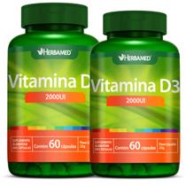 Vitamina D3 120 Cápsulas 2000ui Herbamed 2 Potes 60 Cápsulas