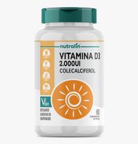 Vitamina D3 2.000UI 60 Cápsulas Não Contém Glúten e Lactose
