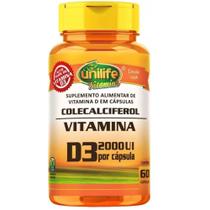 Vitamina D3 2000 U.I. Colecalciferol 60 cápsulas de 470mg