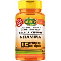 Vitamina D3 2000 Ui Colecalciferol 470mg 60 Caps Unilife