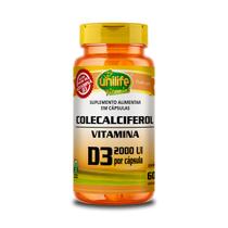 Vitamina D3 2000 UI Colecalciferol Unilife 60 Cápsulas