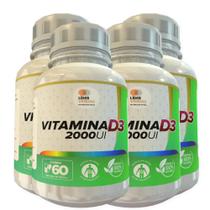 Vitamina D3 2000Ui 500Mg 60 Cápsulas Kit Com 4 Potes