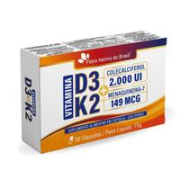 Vitamina D3 2000Ui com K2 149mcg 30 Cápsulas Flora Nativa