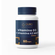 Vitamina D3 2000ui com Vitamina K2 MK7 60, 120 ou 180 cápsulas