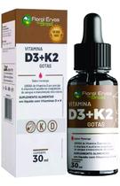 Vitamina D3 2000ui Vitamina K2 MK7 140 mcg Original Frasco de 30 ml Floral Ervas