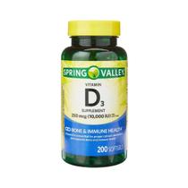 Vitamina D3 250 mcg 10.000 IU 200 softgels Spring Valley