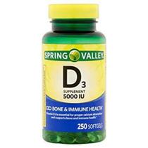 Vitamina D3 5000 Iu Spring Valley 250 Softgels Importada EEUU