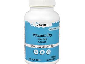 Vitamina D3 5000 UI 125mcg 365 Capsulas Softgels Importado