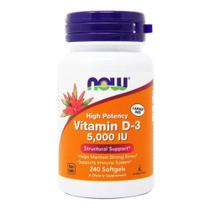 Vitamina D3 5000 Ui 240 Cápsulas - Now Foods Importada - sku 2159