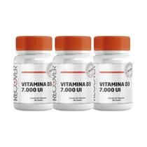 Vitamina D3 7.000ui 60 Cápsulas (60 Doses) - Kit com 3 unidades - Recover Farma