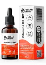 Vitamina d3 e k2 gotas vegano 30ml - ocean drop