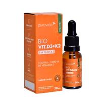 Vitamina D3 e K2 Sabor Limão 20ml Puravida