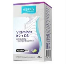 Vitamina D3+ K2 de 80 mcg de 2000 UI Sabor Limão Liquida de 20 ml-Equaliv Vitamina D3+ K2 de 80 mcg de 2000 UI Sabor Limão Liquida de 20 ml-Equaliv