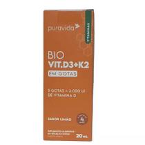 Vitamina D3 + K2 em Gotas 20ml - Puravida