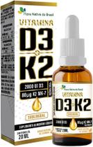 Vitamina D3 + K2 Em Gotas Sabor Laranja 20ml Flora Nativa