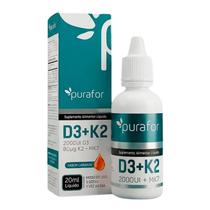 Vitamina D3 + K2 Gotas Purafor 20ml Imunidade e Saúde Óssea Vitamina D3 + K2 Gotas Purafor 20ml Imunidade e Saúde Óssea