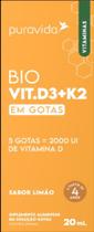 Vitamina D3+ K2 Liquida de 20 ml Sabor Natural de Limão-Pura Vida Vitamina D3+ K2 Liquida de 20 ml Sabor Natural de Limão-Pura Vida