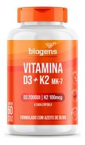 Vitamina D3 + K2, Mk7 2000ui K2 100mg 60caps Biogens