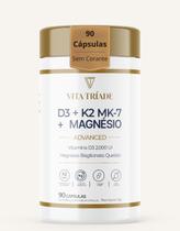 Vitamina D3 K2 MK7 com Magnésio Bisglicinato 90 Cápsulas Rende 3 meses Matéria prima Importada