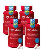 Vitamina D3 K2 MK7 e TCM Com 2000ui de 60 cápsulas Vhita 4 unidades