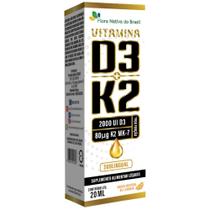 Vitamina D3 + k2 Sublingual em Gotas 20ml - Flora nativa
