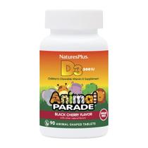 Vitamina D3 para crianças Natures Plus Animal Parade 90 comprimidos