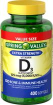 Vitamina D3 Spring Valley 5000UI 125mcg - 400 Cápsulas