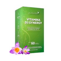Vitamina D3 Synergy Suplemento Alimentar de Vitaminas 60 Cápsulas Puravida
