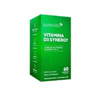 Vitamina D3 Synergyc +K2 + Vitamina A com 60 cápsulas-Pura Vida