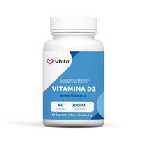 Vitamina D3 Vhita 2000UI importada de origem animal livre de aditivos e zero calorias - 60 cápsulas