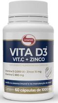 Vitamina D3 + Vitamina C + Zinco Vita D3 + C + Zinco de 1.000 mg com 60 cápsulas-Vitafor