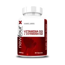 Vitamina D3 + Vitamina K2 500mg 60 cápsulas New Four Sabor:Sem sabor