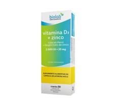 Vitamina D3 + Zinco 2.000 UI + 20mg Com 30 Cápsulas