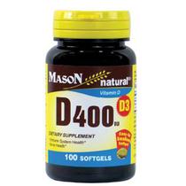 Vitamina D400 100 cápsulas gelatinosas da Mason (pacote com 4)
