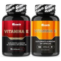 Vitamina E 75 Caps + Vitamina C 120 Caps Growth Supplements