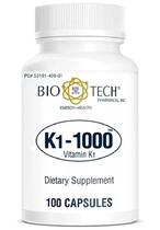 Vitamina K1 Bio-Tech Pharmacal K1-1000 100 Cápsulas Pacote com 3 Vitamina K1 Bio-Tech Pharmacal K1-1000 100 Cápsulas Pacote com 3