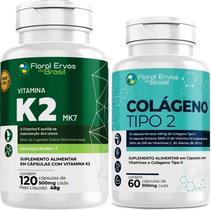 Vitamina K2 120 cápsulas + Colageno Tipo 2 60 cápsulas 1 Frasco Cada