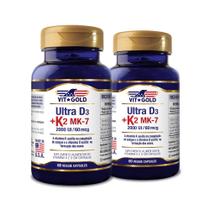 Vitamina K2 60mcg + D3 2.000UI Kit 2x 60 Caps.