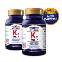 Vitamina K2 MK-7 100mcg Vitgold Kit 2x 60 Caps.