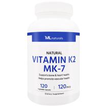 Vitamina K2 MK-7 120 mcg 120 cápsulas vegetais ML Naturals Vitamina K2 MK-7 120 mcg 120 cápsulas vegetais ML Naturals