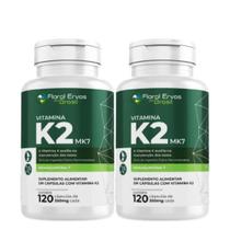 Vitamina K2 Mk7 120 Cápsulas 350Mg - Floral Ervas 2 Frascos