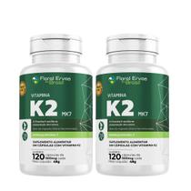 Vitamina K2 Mk7 120 Cápsulas 500mg Menaquinona - 2 Frascos - Floral Ervas do Brasil