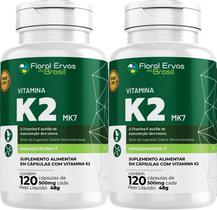 Vitamina K2 Mk7 240 Cápsulas Menaquinona 7 2 x 120 caps 500mg